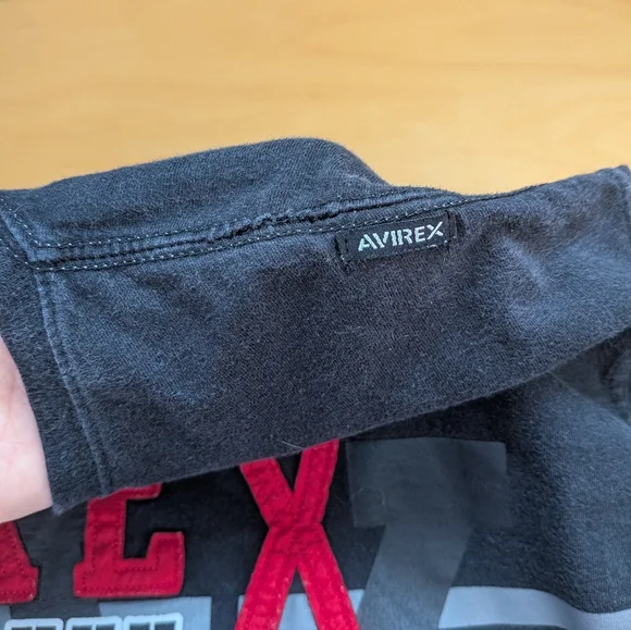 VTG Y2K AVIREX Men Long Sleeve Shirt Size XL Black Streetwear Baggy Loose Fit - Picture 9 of 12